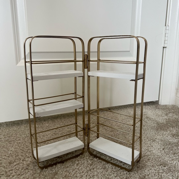 Gold and White Metal Organizer Shelf - Picture 3 of 6